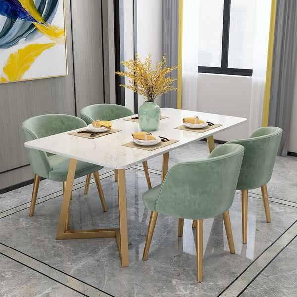 北歐風大理石餐桌長方形輕奢餐桌椅組合現代簡約小戶型吃飯桌家用 - luxhkhome
