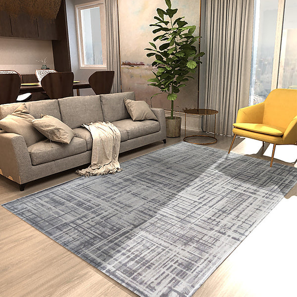現代簡約輕奢客廳地毯 臥室日式大地毯茶几毯 黑白灰色拍照地毯