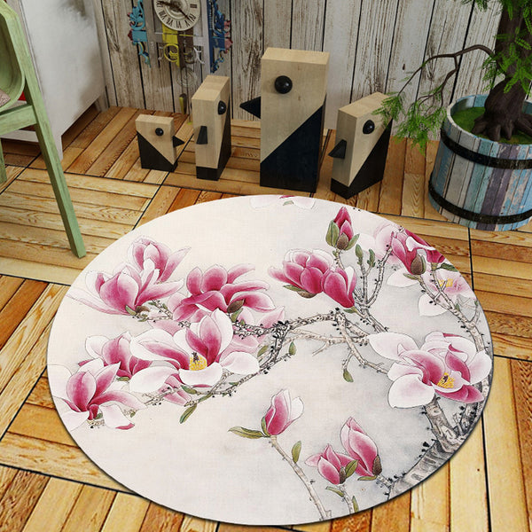 客廳地毯中國風新中式地毯圓形地毯客廳茶室地毯地墊中式田園風格