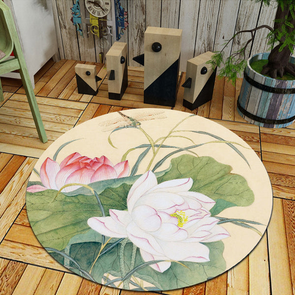 客廳地毯中國風新中式地毯圓形地毯客廳茶室地毯地墊中式田園風格