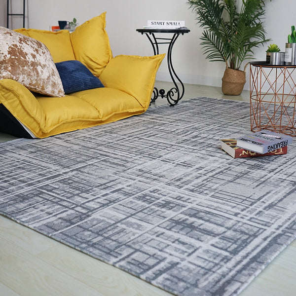 現代簡約輕奢客廳地毯 臥室日式大地毯茶几毯 黑白灰色拍照地毯