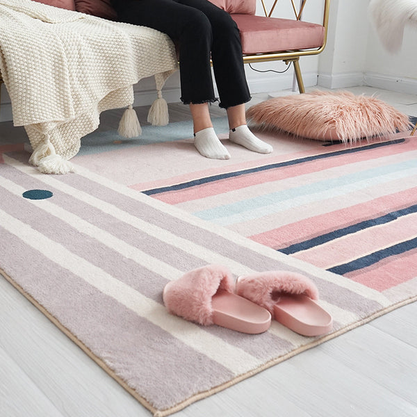 北歐ins地毯 細棉絨臥室地毯加厚滿鋪床邊毯客廳地毯茶几毯可定制
