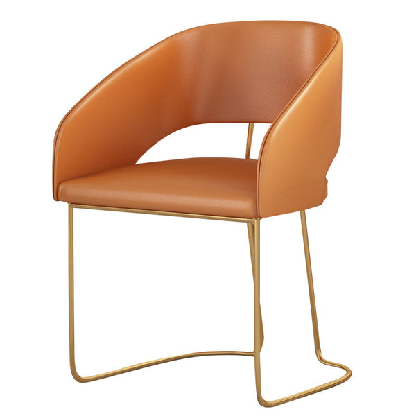北歐輕奢餐椅家用簡約現代皮質餐椅設計師椅靠背椅咖啡廳椅洽談椅 - luxhkhome