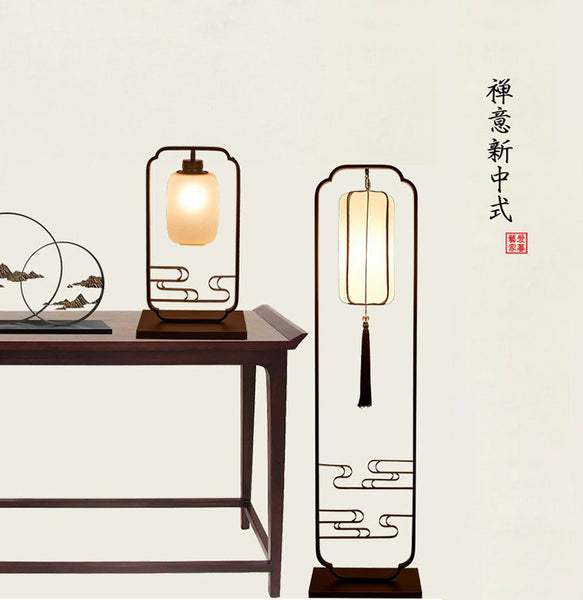 新中式禪意檯燈臥室床頭燈簡約祥雲鐵藝書房燈創意仿古中國風颱燈