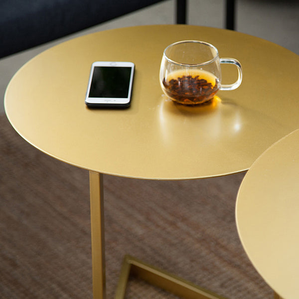北歐風客廳圓形邊幾金屬茶几組合鐵藝休閒小桌子可定制