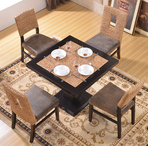 籐編桌椅戶外 休閒籐編桌椅五件套 天然藤製家具