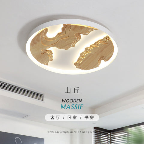 中式led吸頂燈新中式臥室實木胡桃木全銅簡約現代大氣小客廳燈具