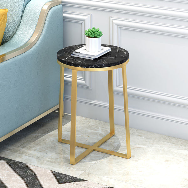 北歐大理石邊幾金色茶几簡約現代個性創意圓形角幾櫃客廳沙發邊桌