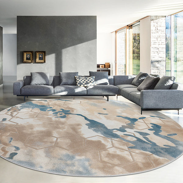 圓形北歐ins地毯客廳沙發茶几毯簡約現代輕奢臥室房間滿舖大面積