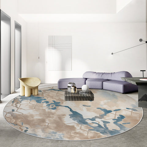 圓形北歐ins地毯客廳沙發茶几毯簡約現代輕奢臥室房間滿舖大面積