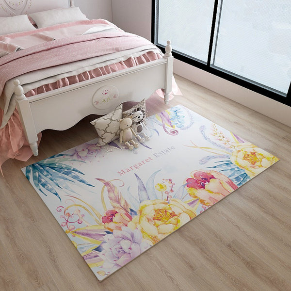 北歐 ins風床前網紅少女房間地毯臥室滿鋪可愛北歐床尾地毯地墊2.0*3.0