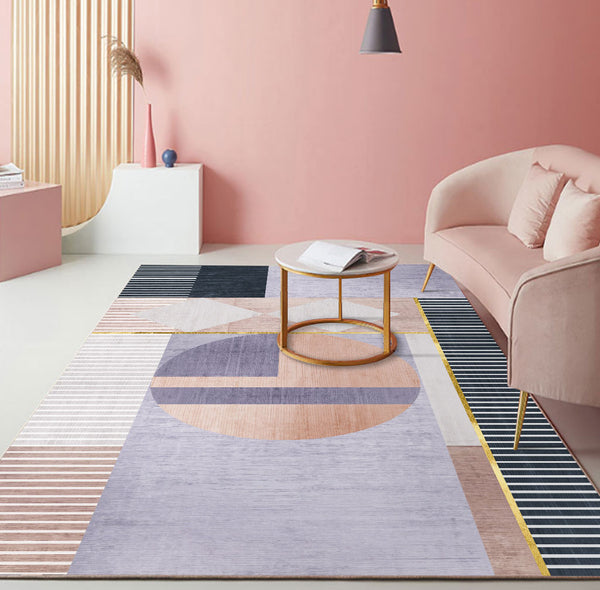 北欧民宿ins风简约现代客厅卧室地毯创意几何清新日式地毯可水洗