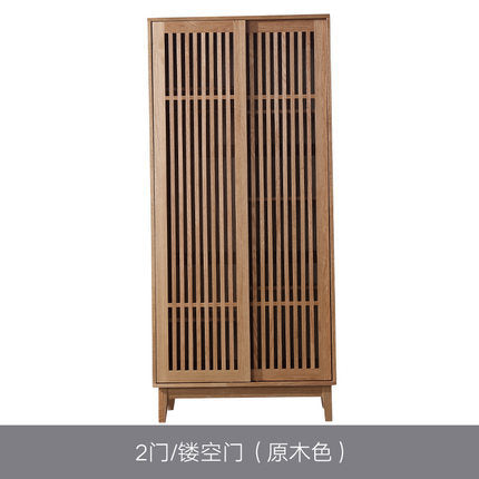 日式兩門白橡木臥室家具收納櫥儲物櫃組合全實木衣櫃北歐實木衣櫃