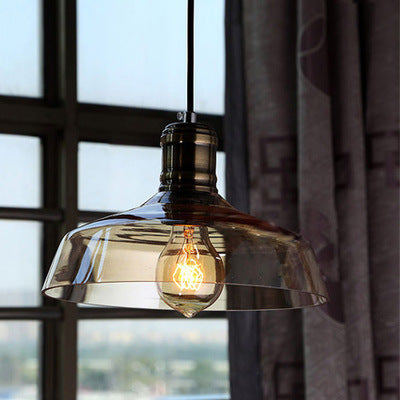 美式複古工業吊燈簡約創意風餐廳吧台服裝店愛迪生玻璃吊燈具 - luxhkhome
