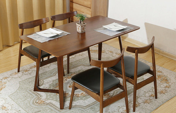 北歐風純實木餐桌椅組合餐廳飯店家具6人大飯桌家用桌子椅子
