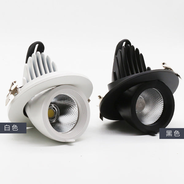 定制 LED象鼻燈 COB轉角筒燈 天花射燈黑殼360度旋轉射燈廠家直銷