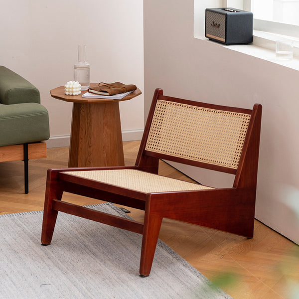 管木匠籐編單人沙發椅現代簡約北歐休閒椅客廳陽台躺椅子無扶手