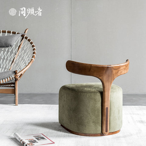 同頻者/北歐現代設計師創意實木背靠布藝休閒椅/坐凳換鞋凳 新款