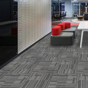 現代簡約方塊地毯 辦公室pvc底方塊毯防滑會議室家用商用拼塊地毯
