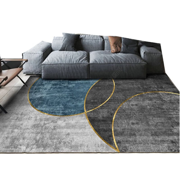 現代簡約輕奢客廳地毯抽象藝術茶几沙發床邊防滑地墊北歐臥室家用