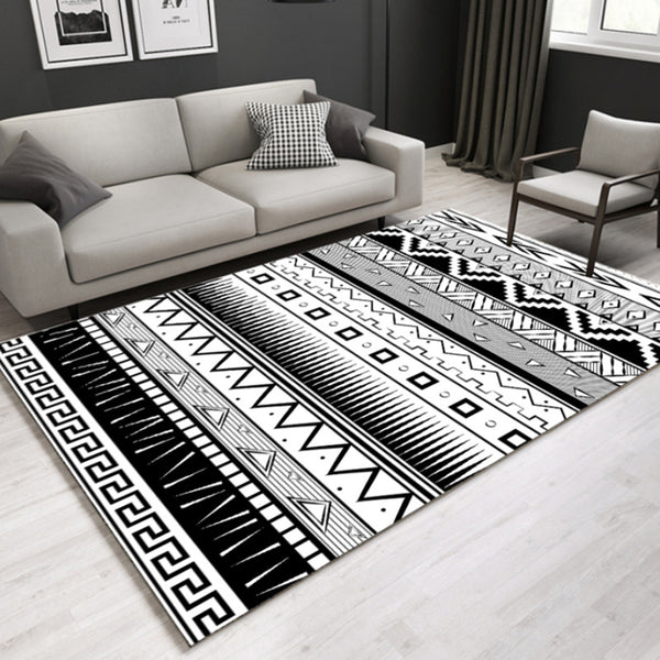 北歐潮牌黑白簡約現代門墊客廳茶几沙發地毯臥室床邊墊長方形地墊