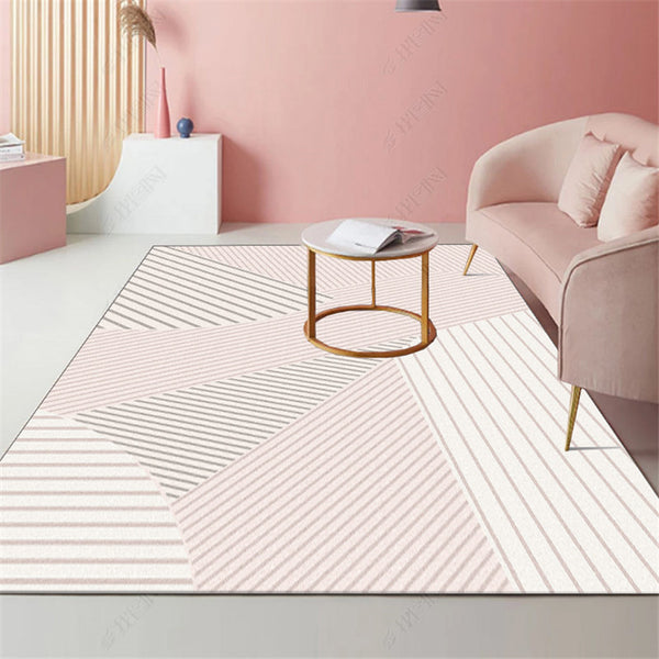 北歐簡約現代地毯輕奢風客廳茶几毯家用抽象臥室床前邊地墊吸水