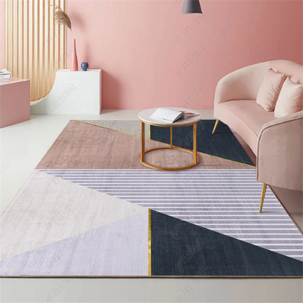 現代輕奢地毯客廳茶几沙發毯ins北歐簡約家用臥室床邊毯防滑地墊