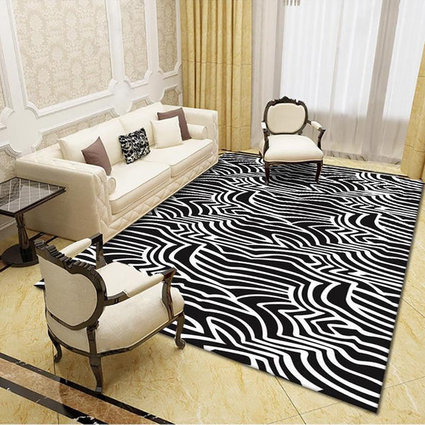 北歐ins地毯臥室網紅沙發客廳家用房間床邊地墊紋理滿鋪可睡可坐