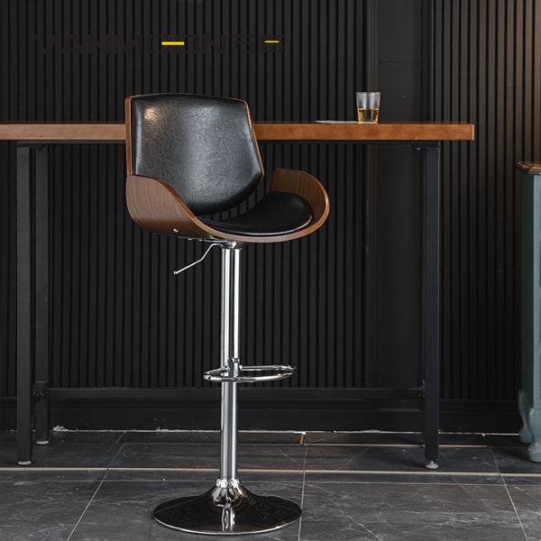 萬慕吧檯椅子現代簡約家用靠背高腳凳子鐵藝美式升降酒吧椅高腳凳