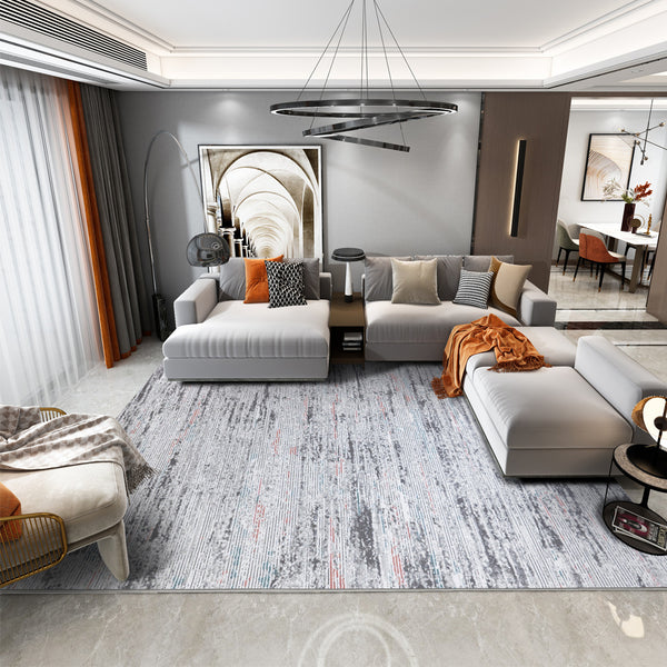 現代水墨抽象客廳沙發茶几毯 輕奢臥室地毯定制加厚家用滿鋪地毯