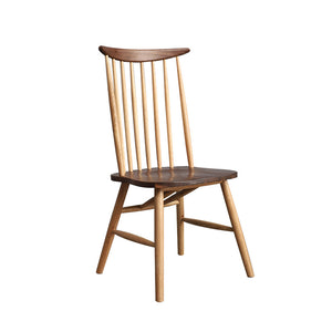 管木匠北歐實木餐椅黑胡桃白橡木餐廳家用現代簡約雙色大溫莎椅