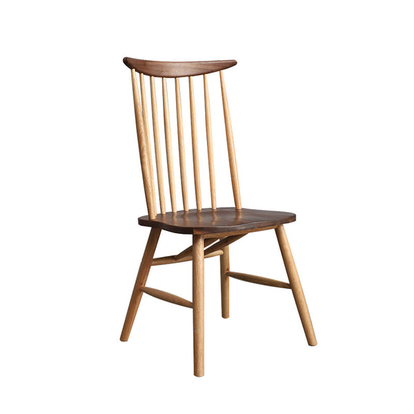 管木匠北歐實木餐椅黑胡桃白橡木餐廳家用現代簡約雙色大溫莎椅