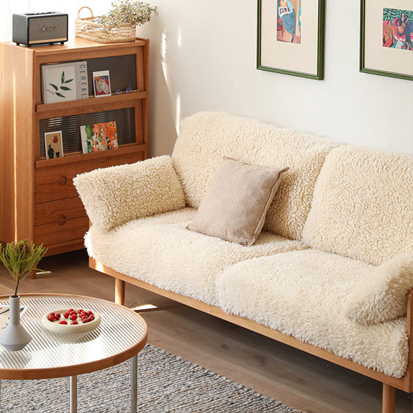 布藝沙發客廳小戶型北歐雙人三人位簡約現代網紅款日式長毛絨沙發