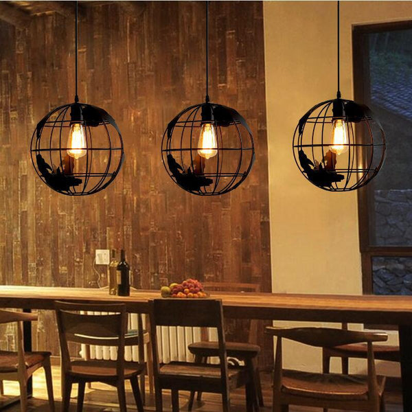 供應創意鐵藝吊燈現代簡約臥室餐廳藝術燈具地球儀吊燈 - luxhkhome