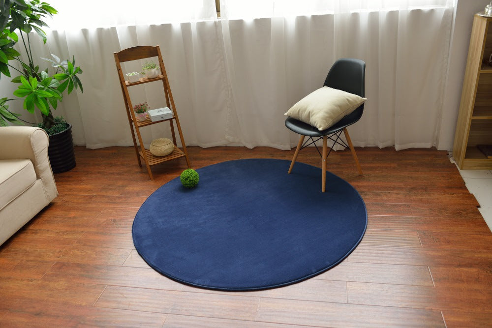 新款滿鋪現代簡約風珊瑚絨圓地毯 沙發地墊客廳門墊臥室吊籃毯