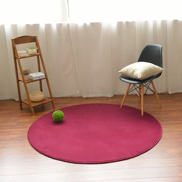 新款滿鋪現代簡約風珊瑚絨圓地毯 沙發地墊客廳門墊臥室吊籃毯