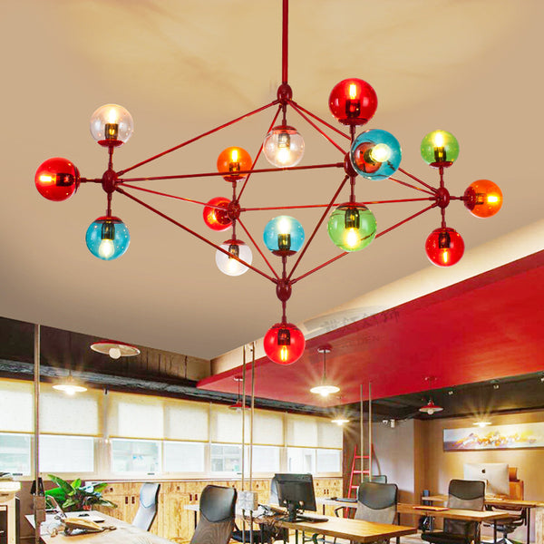 魔豆吊燈北歐簡約現代玻璃球餐廳燈具復古工業風創意個性客廳吊燈 - luxhkhome