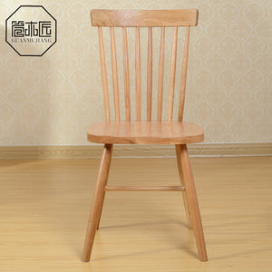 廠家直銷實木餐桌椅白橡木椅子休閒簡約現代電腦椅創意北歐溫莎椅 (原木色)