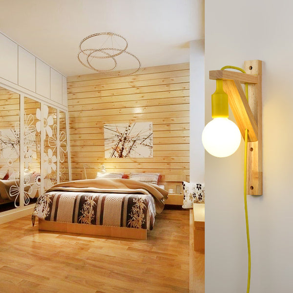 美式壁燈床頭燈現代簡約客廳臥室走廊過道陽台田園木藝北歐牆壁燈 - luxhkhome