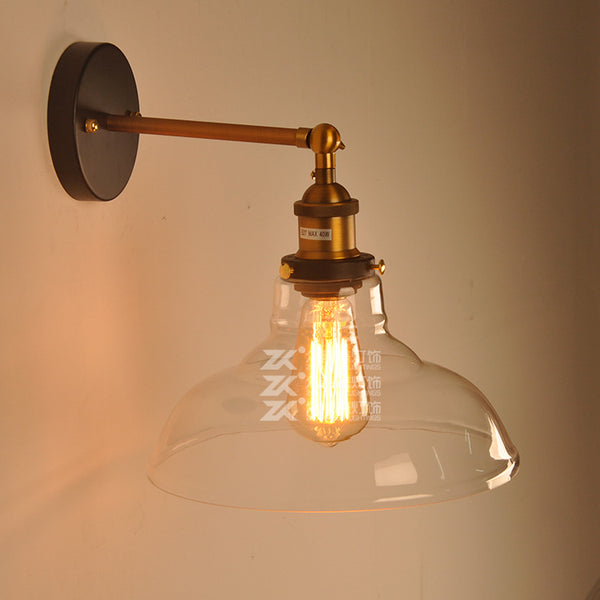 簡約創意玻璃壁燈工業風復古壁燈美式壁燈過道臥室壁燈 - luxhkhome