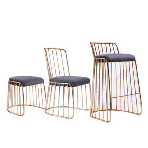 北歐簡約現代金色鐵藝餐椅休閒椅餐廳椅咖啡廳酒吧吧檯椅創意椅子 - luxhkhome