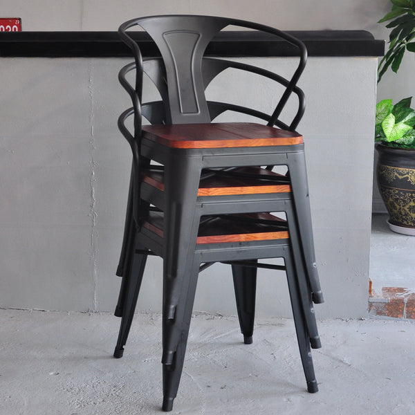 批髮美式咖啡廳休閒椅靠背椅子鐵藝餐椅電腦椅實木複古辦公椅特價 (颜色可定制) - luxhkhome