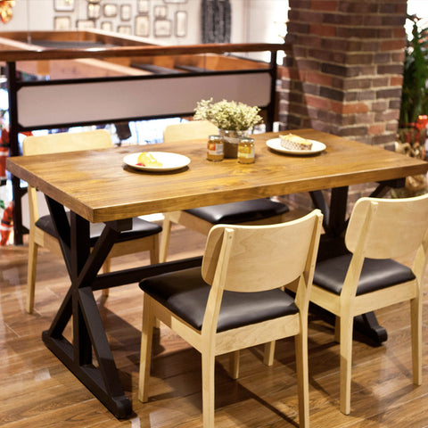 廠家批發定制現代實木餐桌椅組合簡約奶茶店咖啡館餐飲店桌子椅子 - luxhkhome