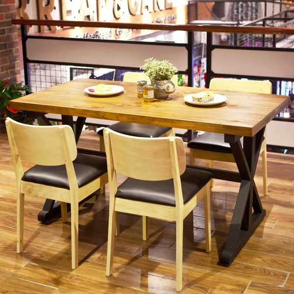 廠家批發定制現代實木餐桌椅組合簡約奶茶店咖啡館餐飲店桌子椅子 - luxhkhome