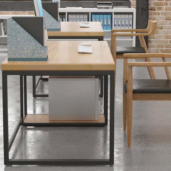 尺寸定制簡約現代鐵藝實木書桌家用培訓學校公司職員辦公電腦桌 - luxhkhome