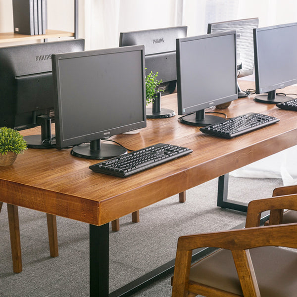 尺寸可定制現代簡約實木辦公老闆桌公司職員電腦桌長條大型會議桌 - luxhkhome
