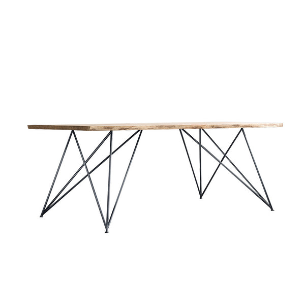 北歐純實木餐桌鐵藝方桌長桌飯桌 長方形簡約桌子原木 設計師家具 - luxhkhome