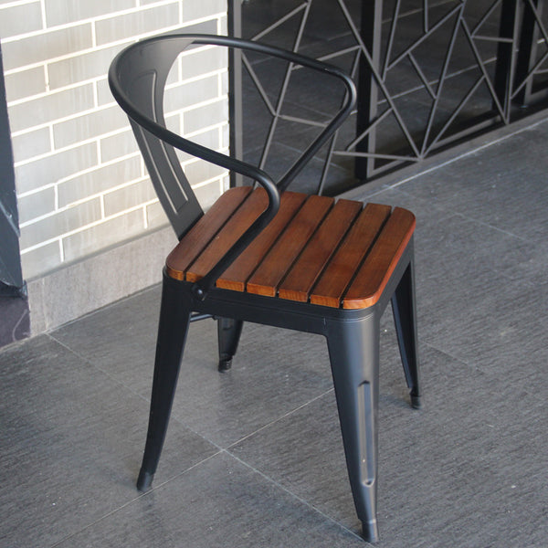 脫脂防腐戶外桌椅組合 歐式鐵皮椅鐵藝靠背椅休閒咖啡餐廳餐桌椅 - luxhkhome