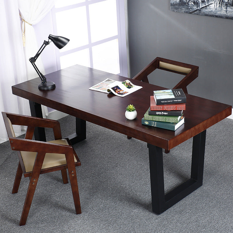 鐵藝實木電腦桌松木桌子簡易書桌簡約現代書房寫字台 老闆辦公桌 - luxhkhome