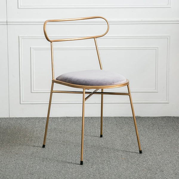 鐵藝金色創意個性餐椅北歐簡約休閒椅現代設計師椅子洽談椅絨布椅 - luxhkhome